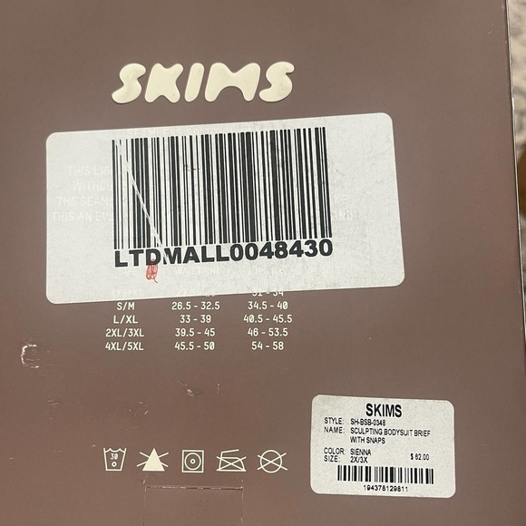 NEW SKIMS SCULPTING BODYSUIT With SNAPS Sienne Women's Size 2X/3X - Picture 7 of 8